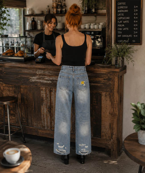 Vintage Wash Distressed Denim Jeans